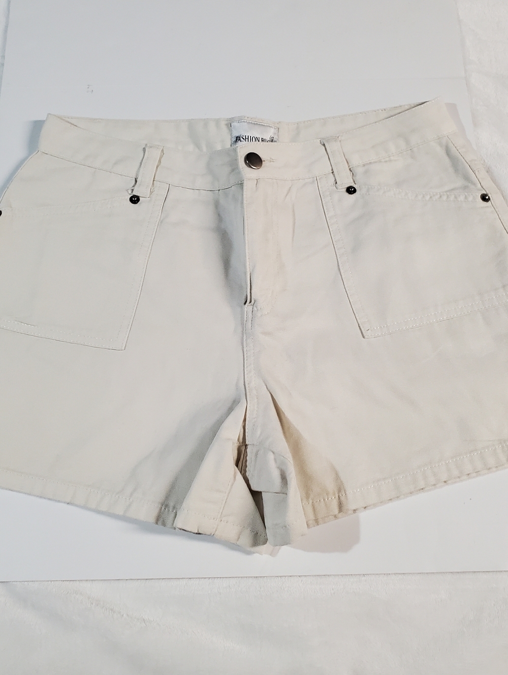 Fashion Bug Cream High-Rise Utility Shorts